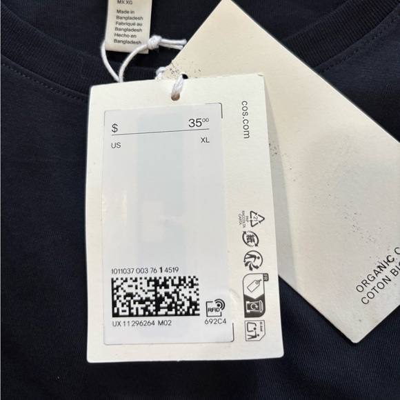 COS Men’s Regular Fit Organic Cotton T-Shirt in Black Size XL. NWT - Picture 6 of 8